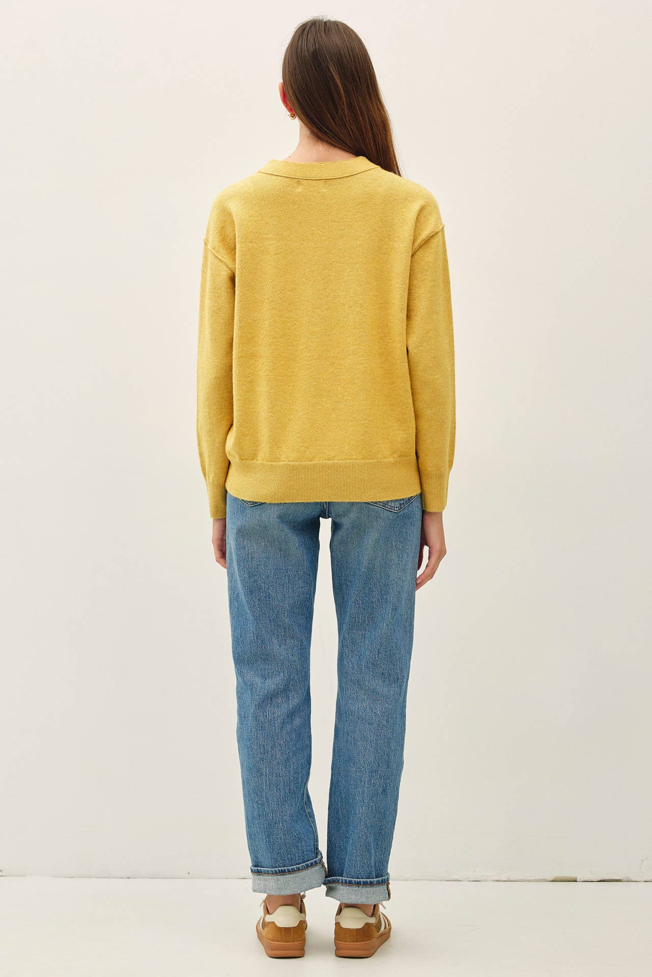 Double Layered Cardigan in Mustard (REG)