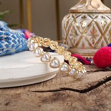 Sweetheart Shine Pearl Stretch Bangle Bracelet