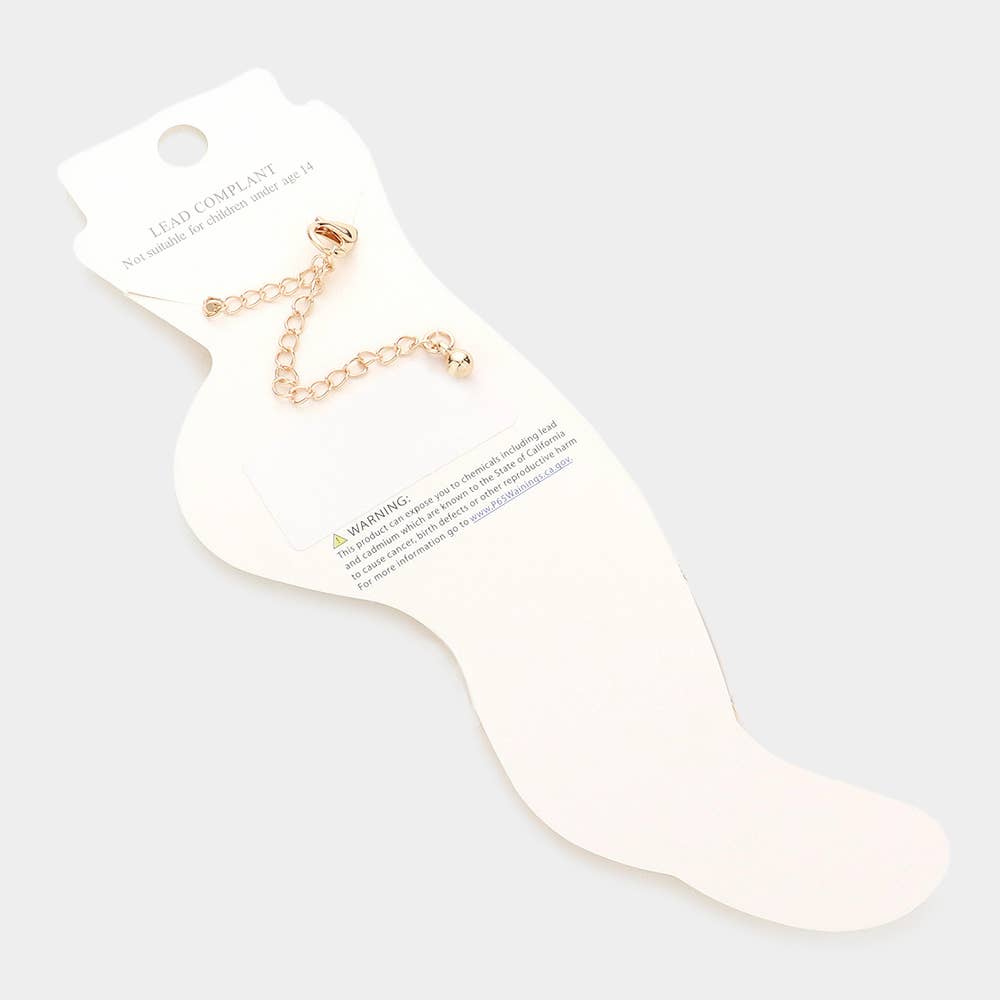 Open Oval Link Layered Anklet