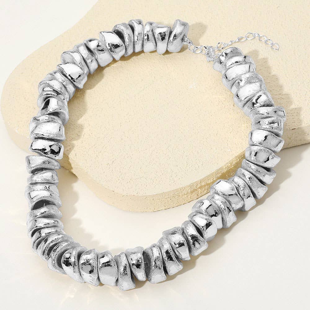 Textured Nugget Statement Necklace