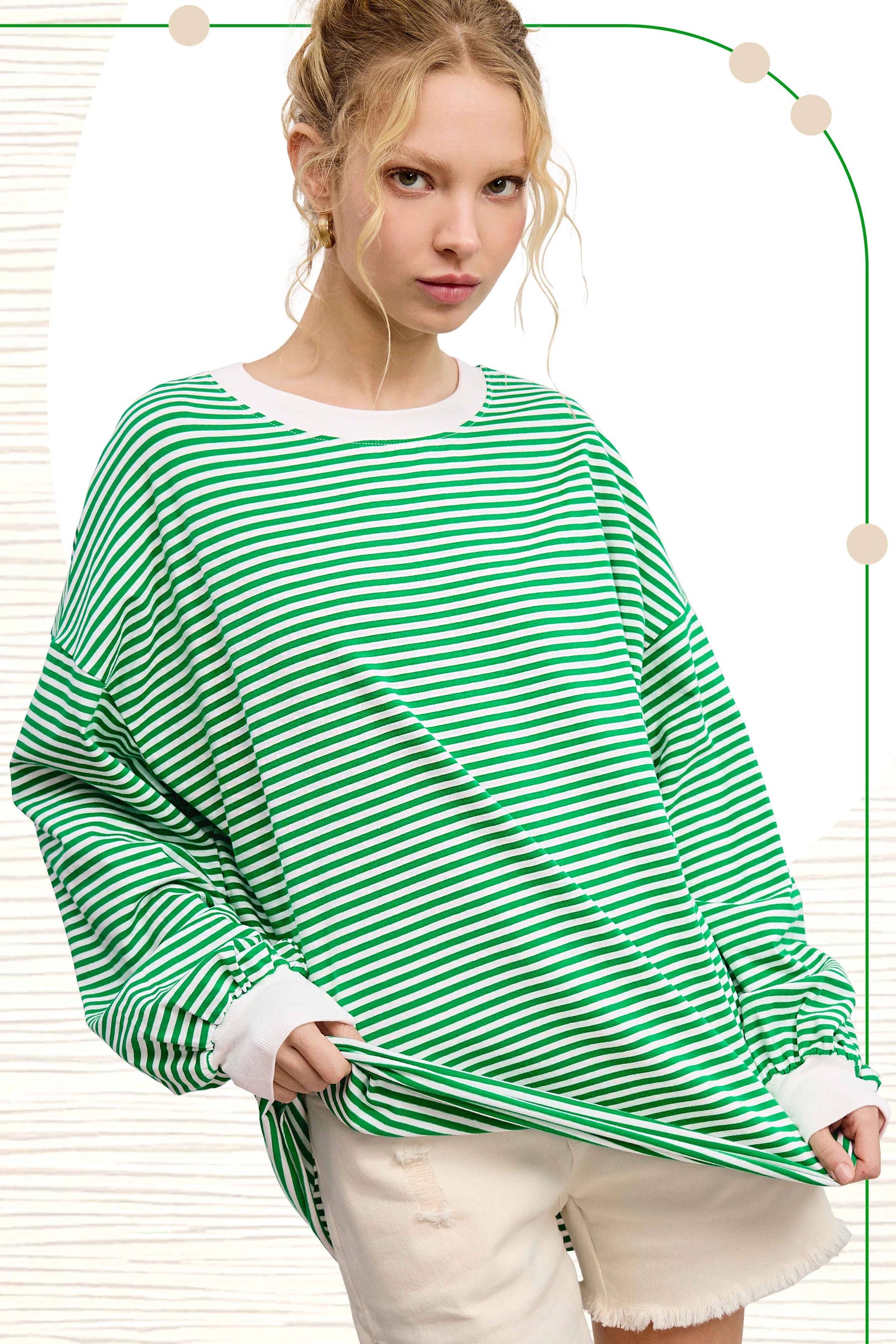 Apple Green Striped Top (REG)