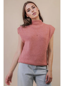 Soft Knit Sweater Vest in Blush (REG)
