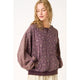 Dainty Floral Hooded Sweatshirt in Plum (REG)