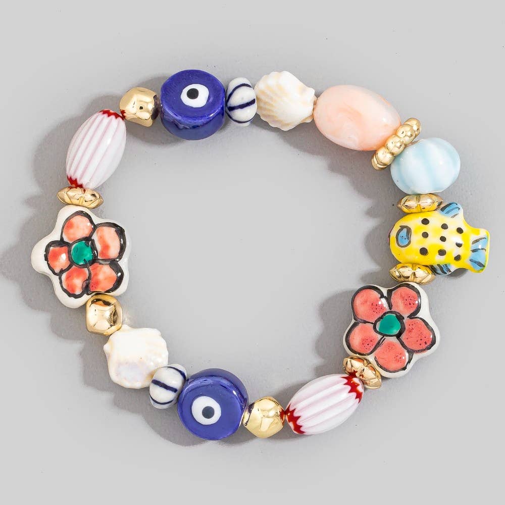 Sea Life Ceramic Beaded Bracelet