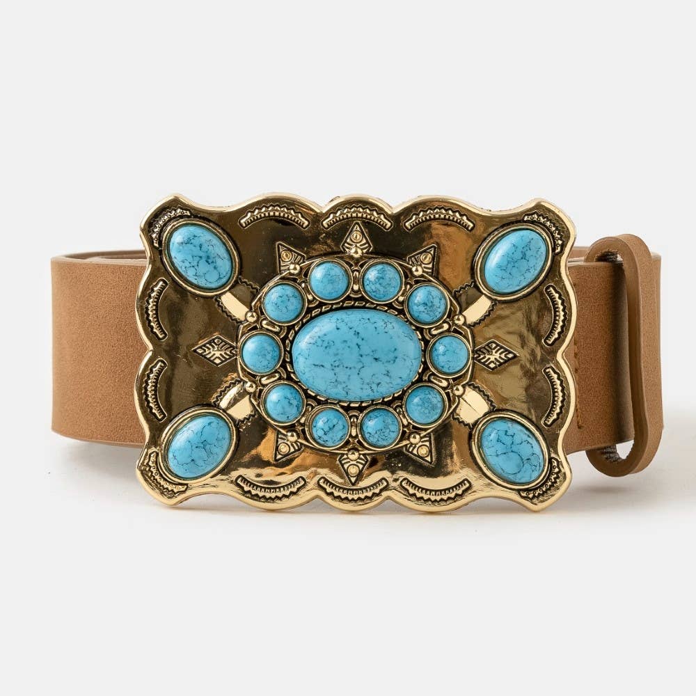 Western Turquoise Buckle Belt