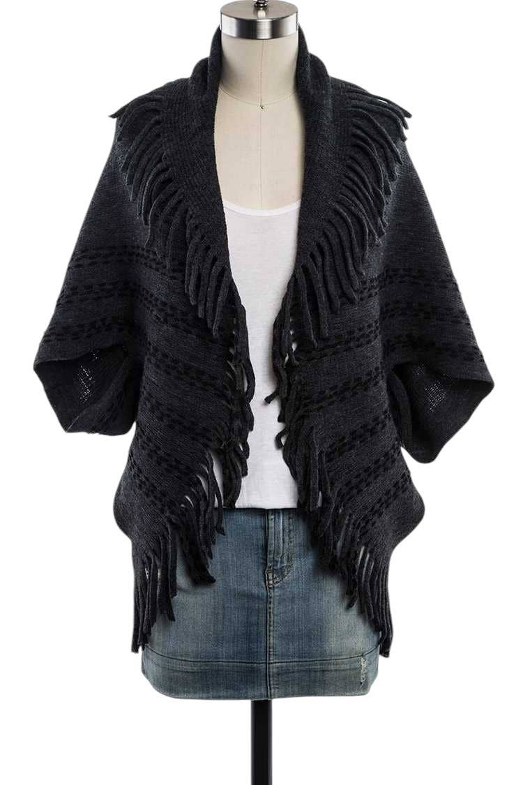 Half Sleeve Fringe Cardigan (REG)