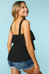 The Black Sleeveless Shoulder Top