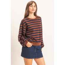 Lyla Striped Sweatshirt in Brown (REG)