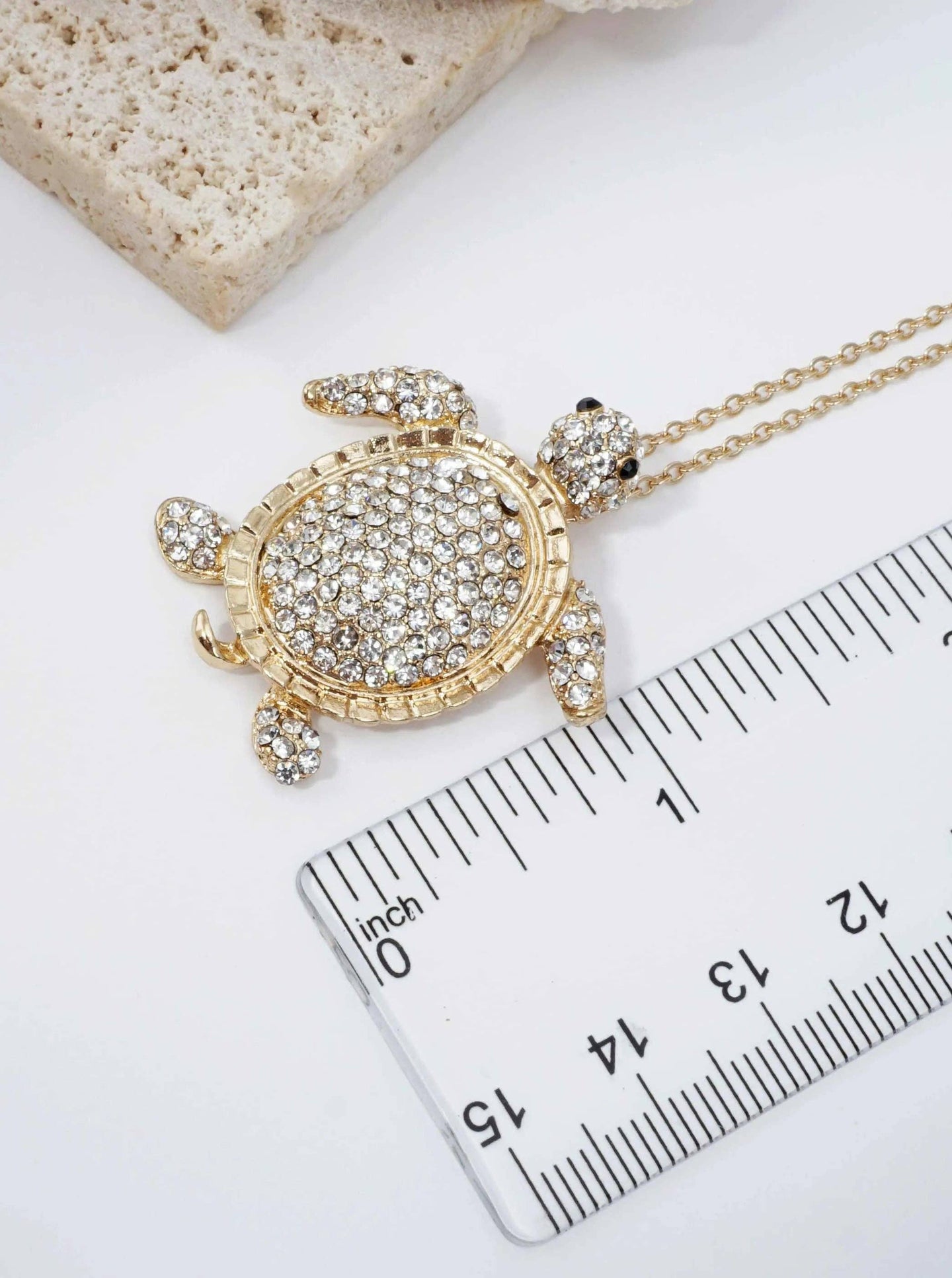 Rhinestone Sea Turtle Necklace