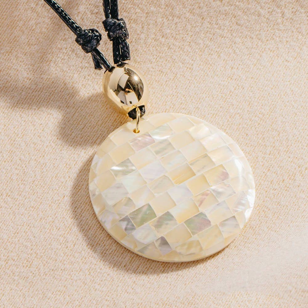Mosaic Shell Disc Necklace