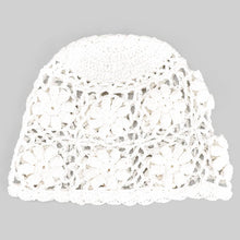 White Flower Crochet Skull Cap