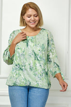 Soft Bloom Tie Sleeve Top in Sage (PLUS)