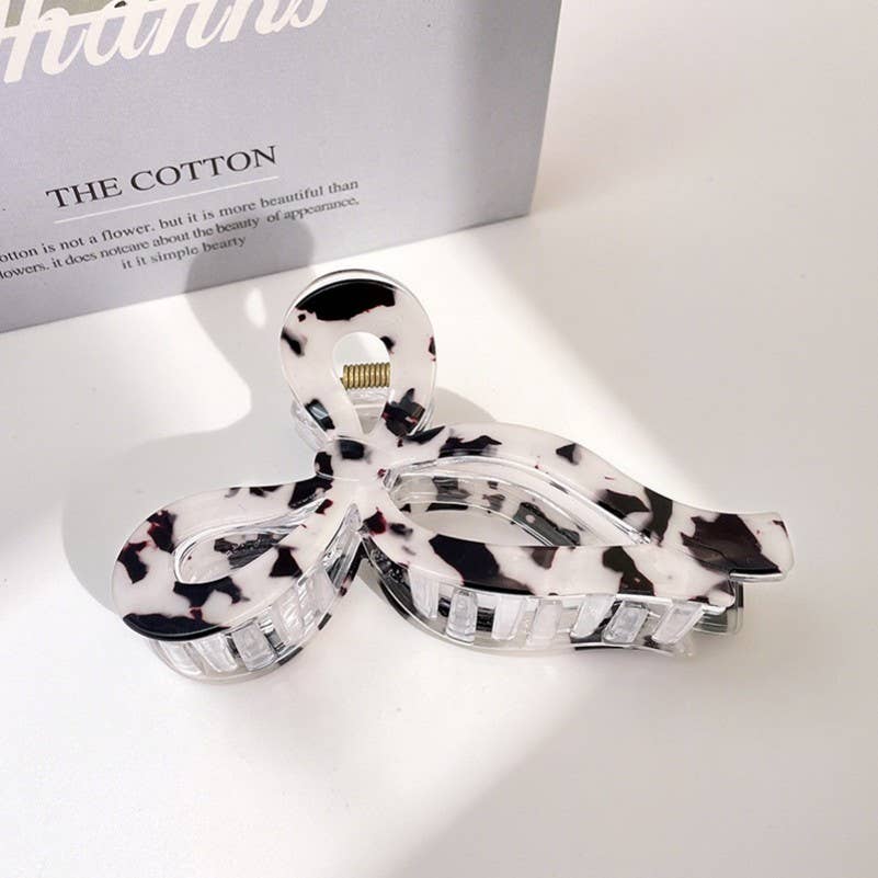 Animal Print Bow Claw Clip