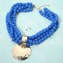 Multi Strand Beaded Disc Necklace