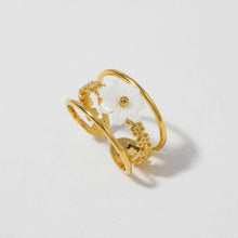 Gold Floral Open Ring