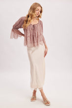 Eyelash Lace Blouse Top in Mauve (REG)