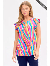 Rainbow Flutter Sleeve Top (PLUS)