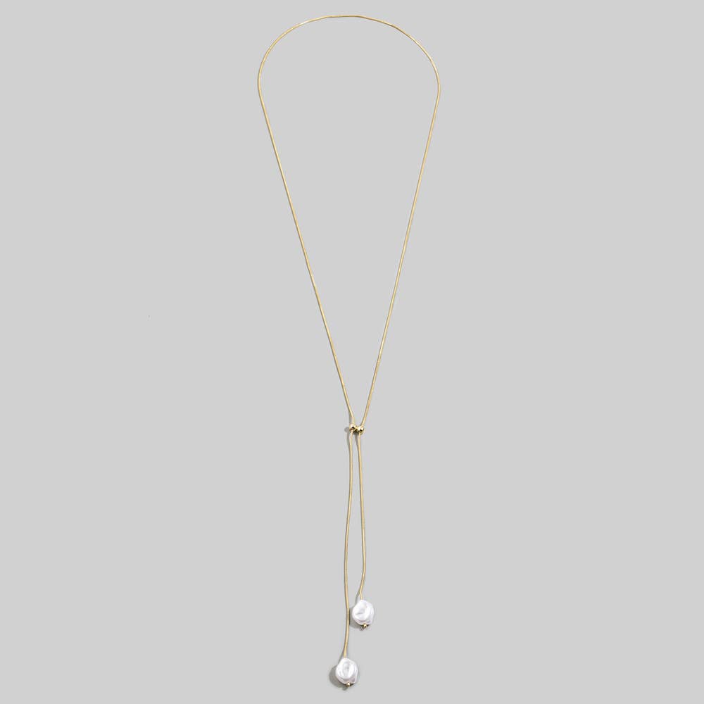 Baroque Pearl Lariat Necklace