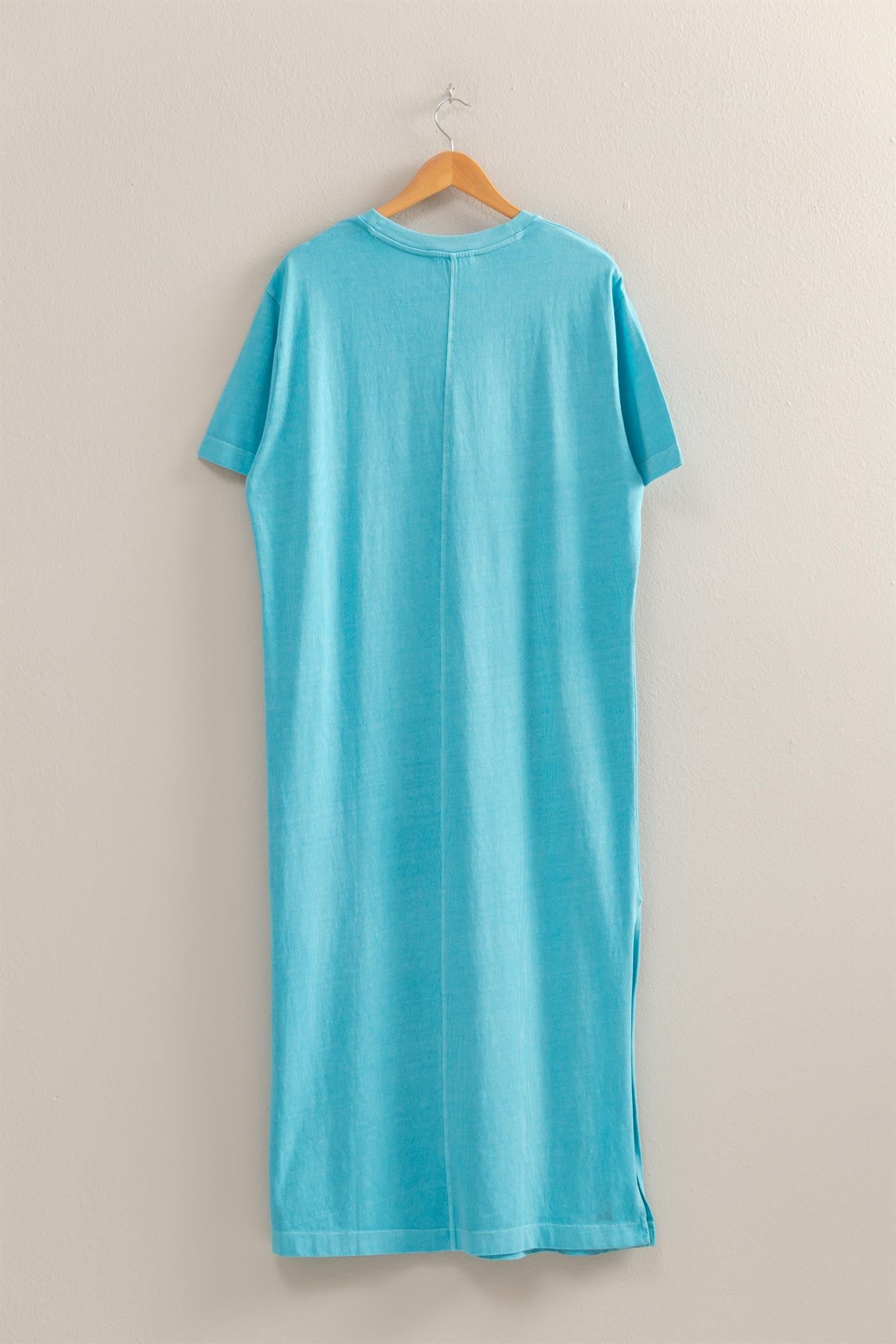 Casual Day T-Shirt Dress in Aqua Blue (REG)