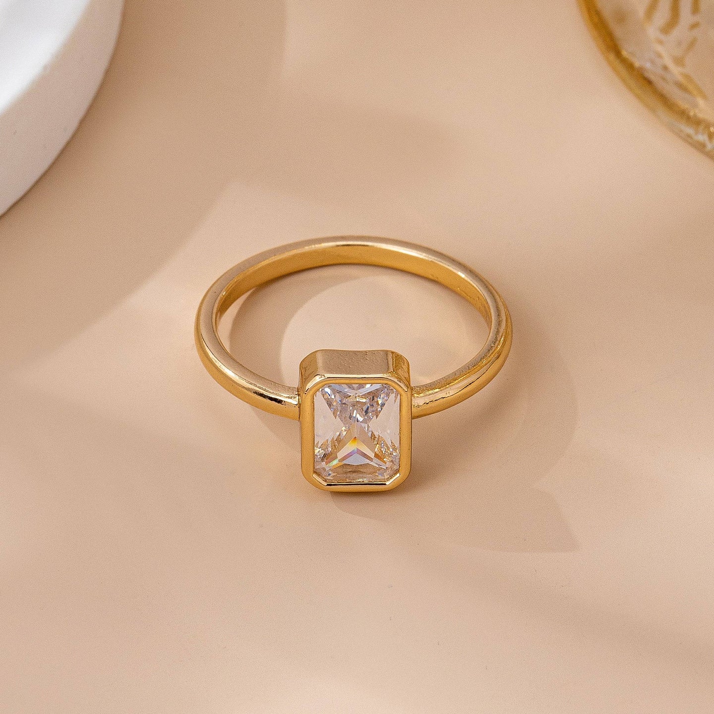 Minimal Crystal Solitaire Ring