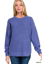 Hi Low Waffle Sweater in Marlin (REG)
