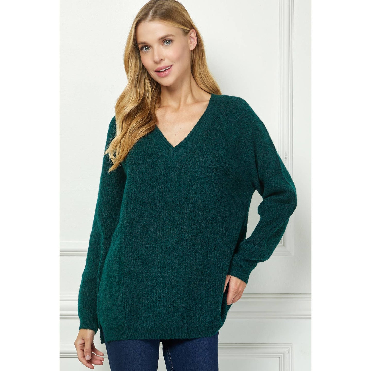 Everyday Wool Blend Sweater in Deep Teal (REG)