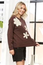 Flower Flourish Sweater in Coffee (REG)