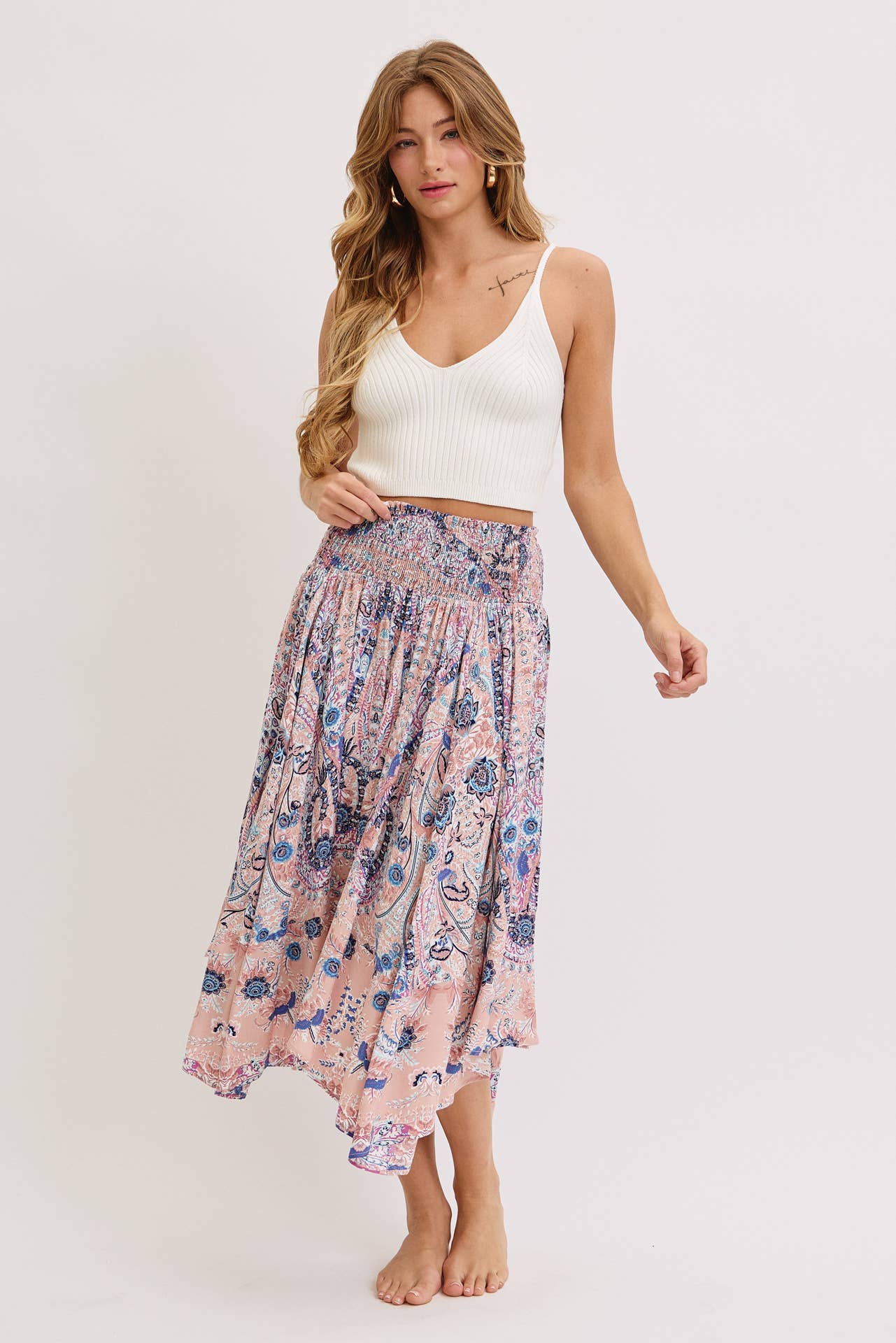 Enchanting Floral Midi Skirt (REG)