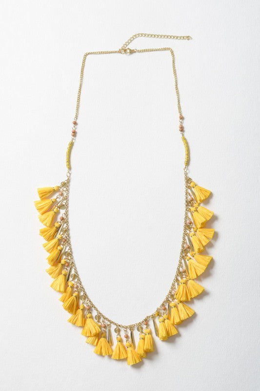 The Yellow Tassel Chain Necklace