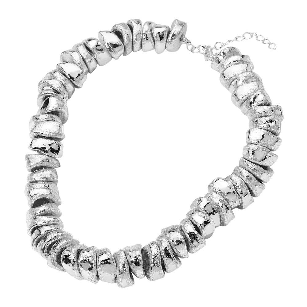 Textured Nugget Statement Necklace