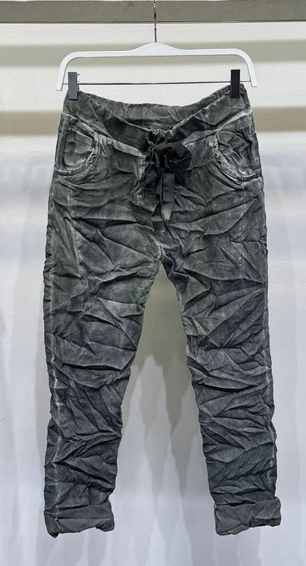 Stonewash Crinkle Jogger Pants in Army Green (REG)