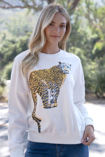 Sequin Leopard Sweatshirt (REG)