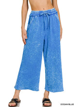French Terry Palazzo Pants in Ocean Blue