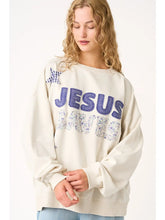 Jesus Saves Patchwork Sweatshirt in Oat (REG)