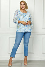 Spring Breeze Chiffon Top in Light Blue (PLUS)
