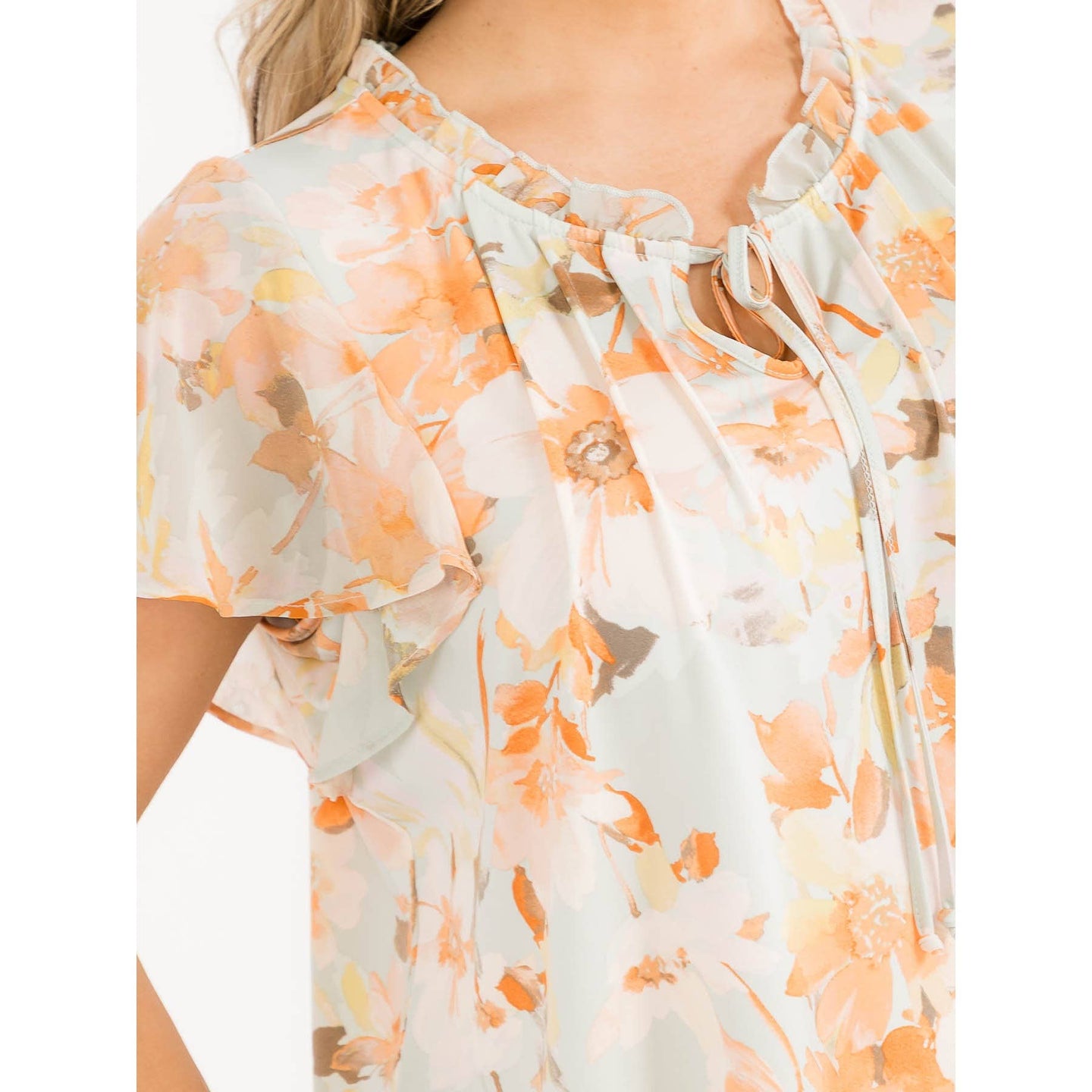Peach Blossom Blouse Top (PLUS)