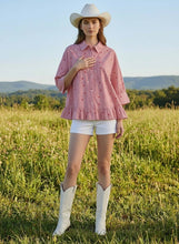 Red Striped Ruffled Top w/ Stars (REG)