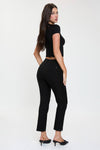Hyperstretch Cropped Straight Pants in Dark Berry (REG)