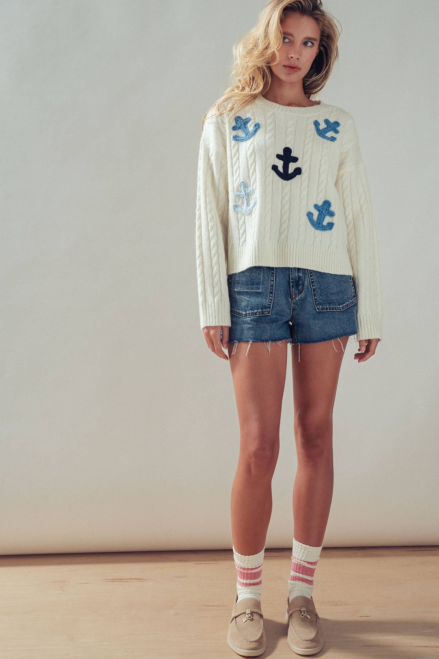 Nautical Anchor Cable Sweater (REG)