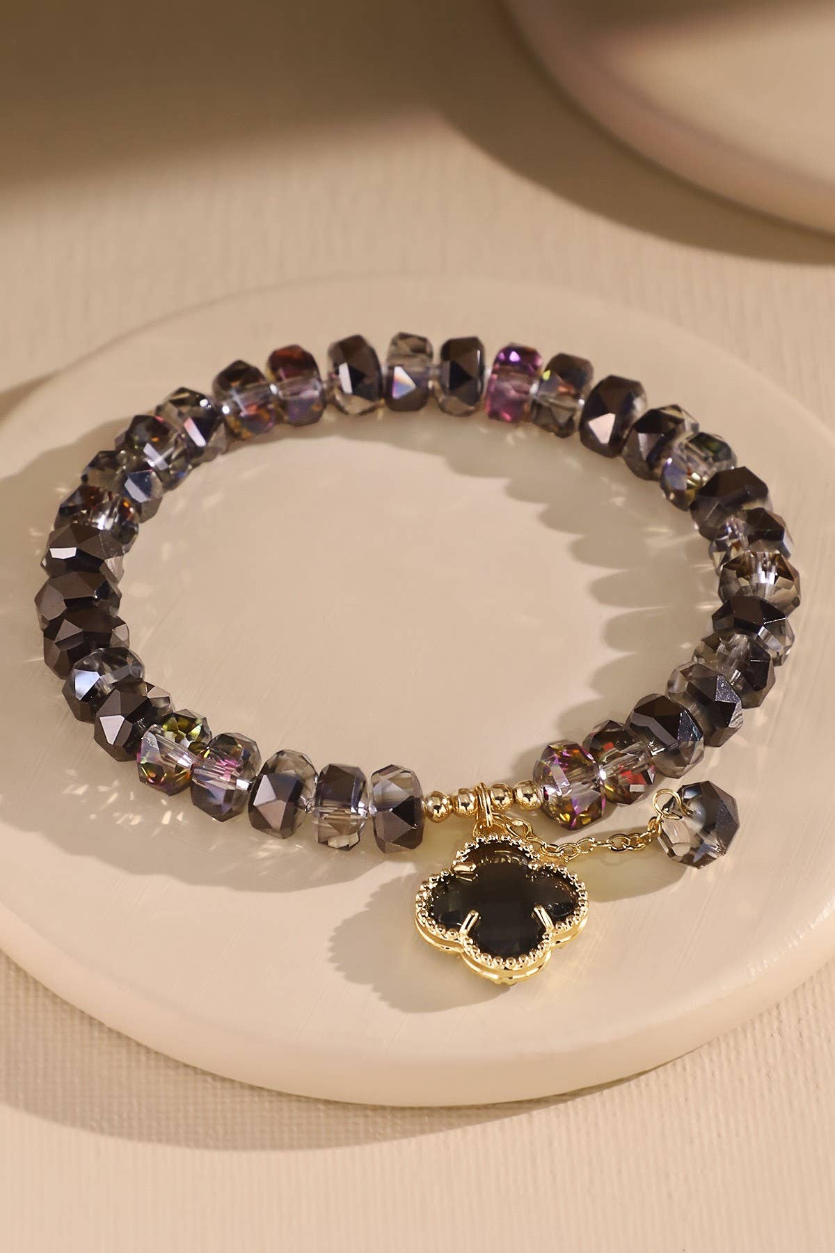 Clover Charm Beaded Bracelet