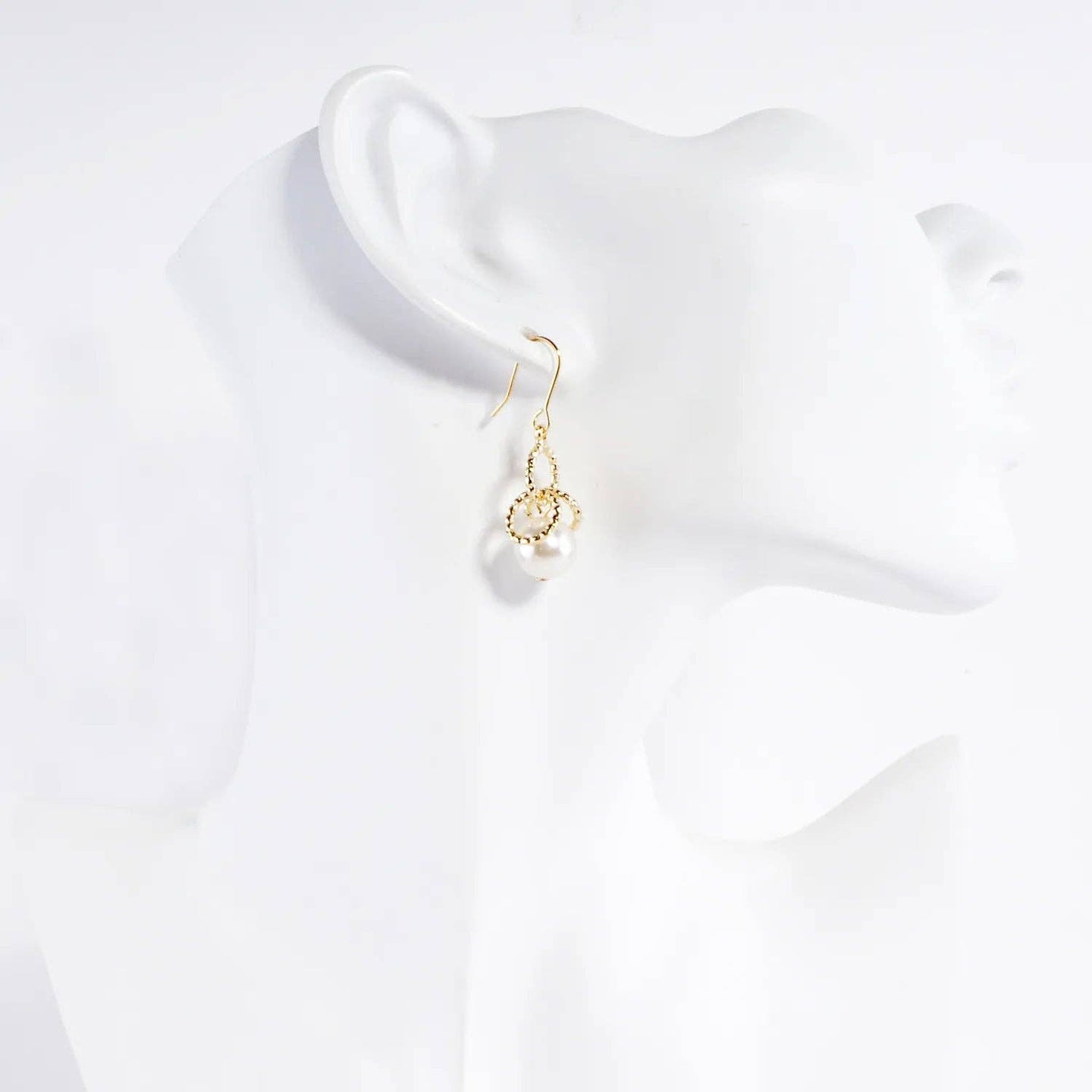 Pearl And Ring Drop Earrings