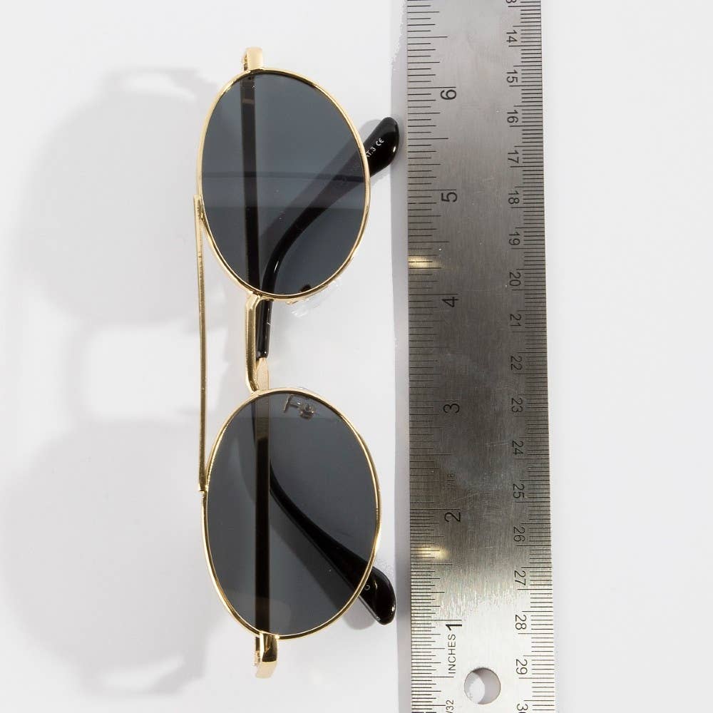 Slim Oval Double Bridge Sunglasses