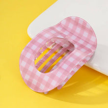 Lay Flat Gingham Claw Clip