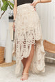 Crochet Lace High Low Skirt in Beige (REG)