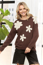 Flower Flourish Sweater in Coffee (REG)