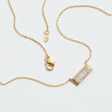 Gold Bar Baguette Necklace