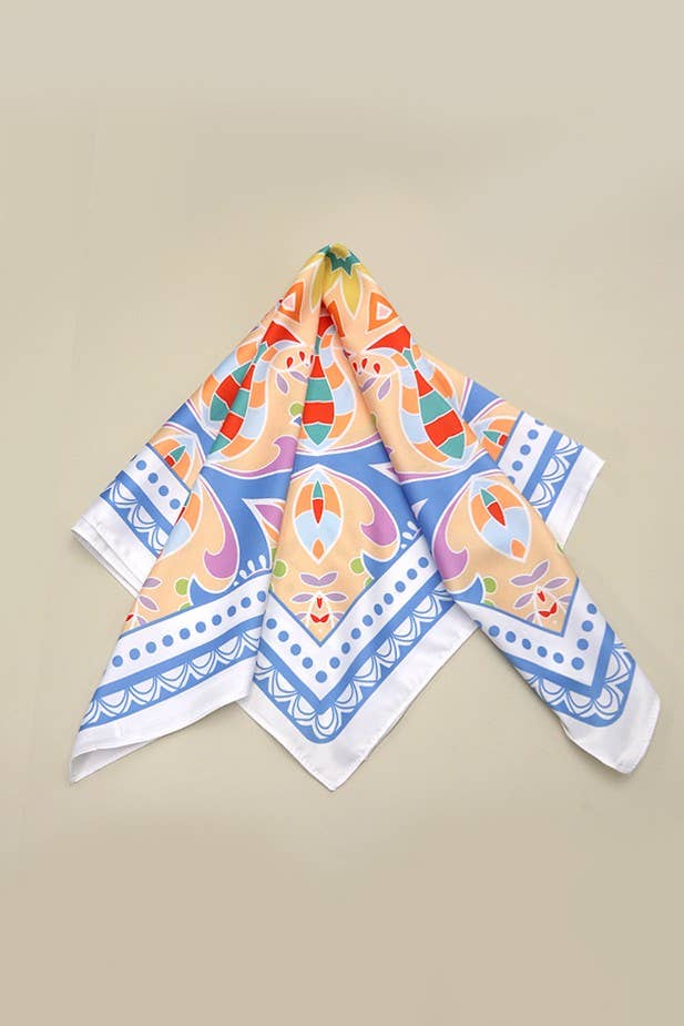 Blue and Orange Tribal Fashion Scarf