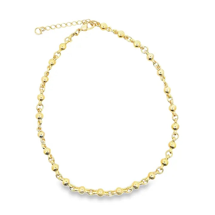 18K Golden Ball Beaded Anklet