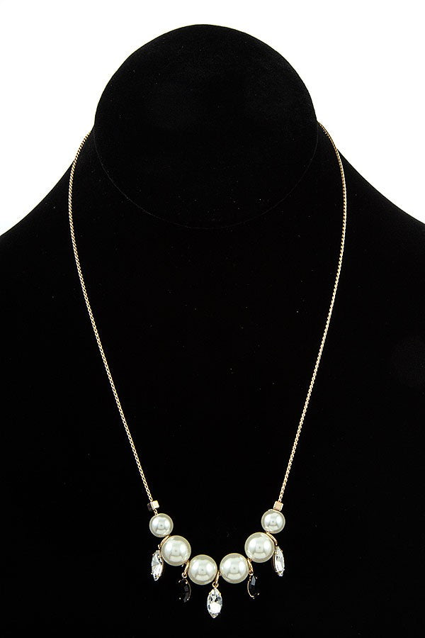 Black Gem and Pearl Necklace