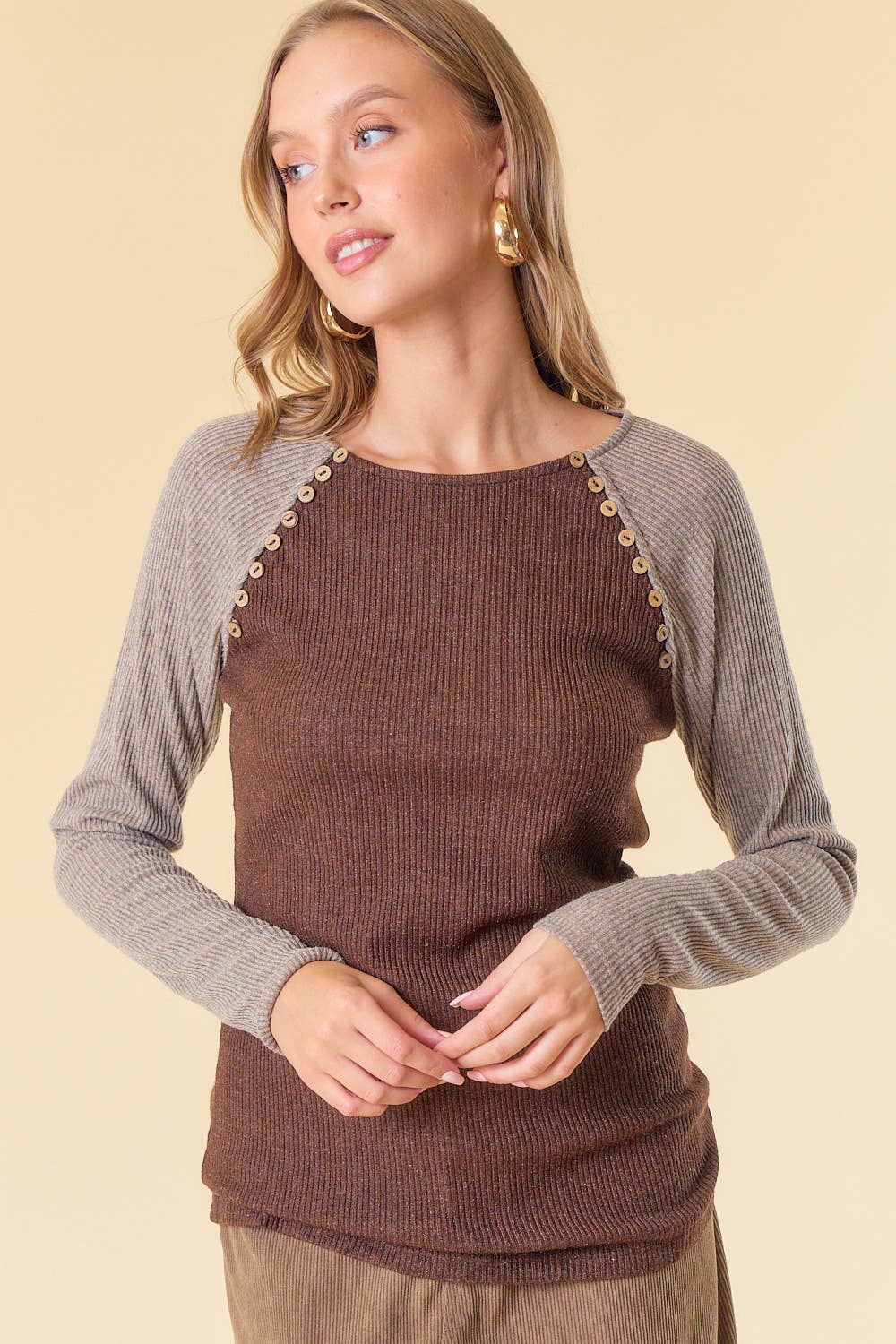 Button Detailed Knit Top (REG)
